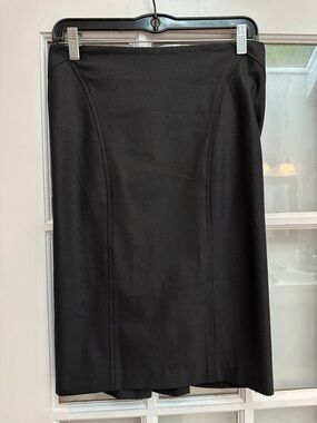 Bebe Virgin Wool Classic Black Women's Tailored Pencil Skirt Size 0 NWT